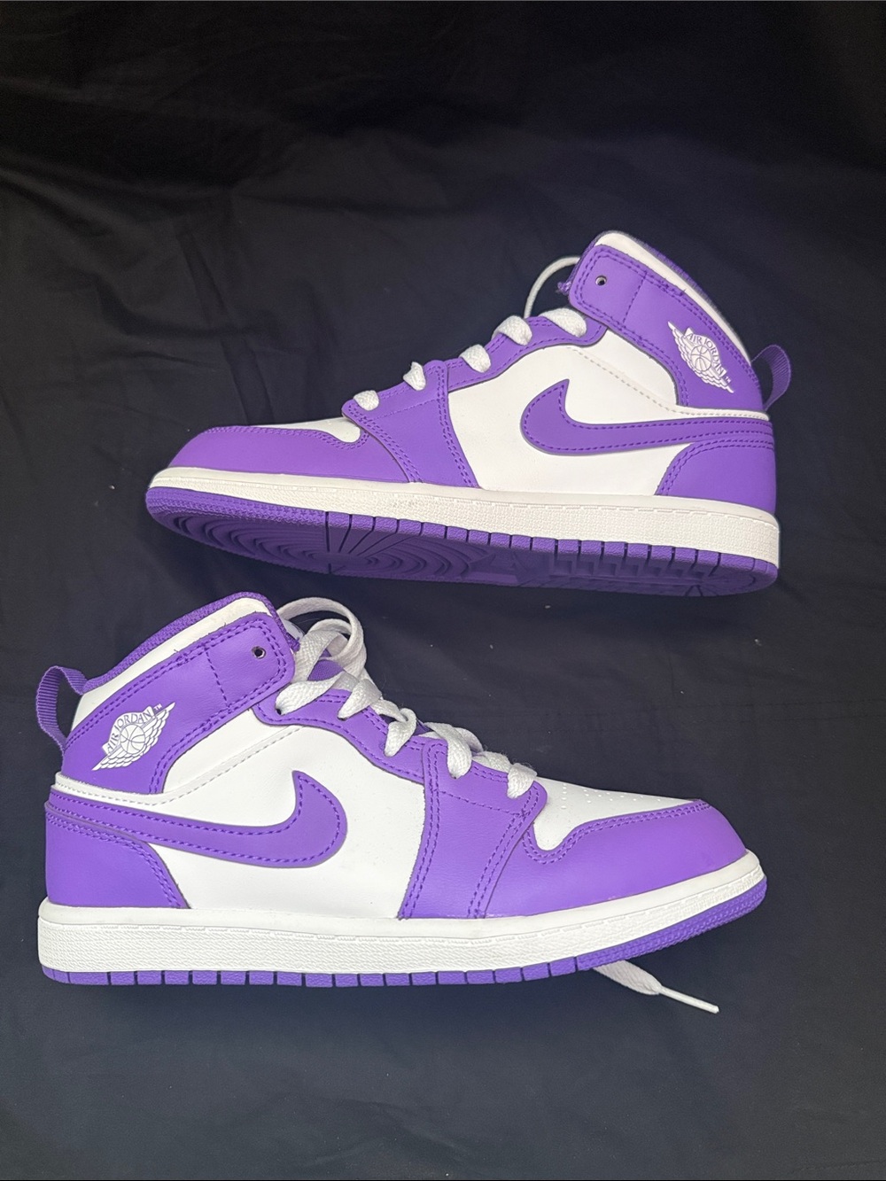 Nike Kids Purple and White Mid-Top Sneakers